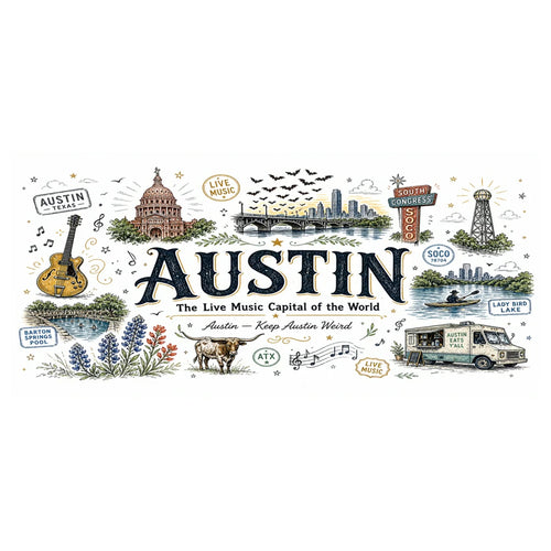 Austin Coffee Mug | Texas Souvenir City Gift | Accent Color Ceramic 11oz 15oz video