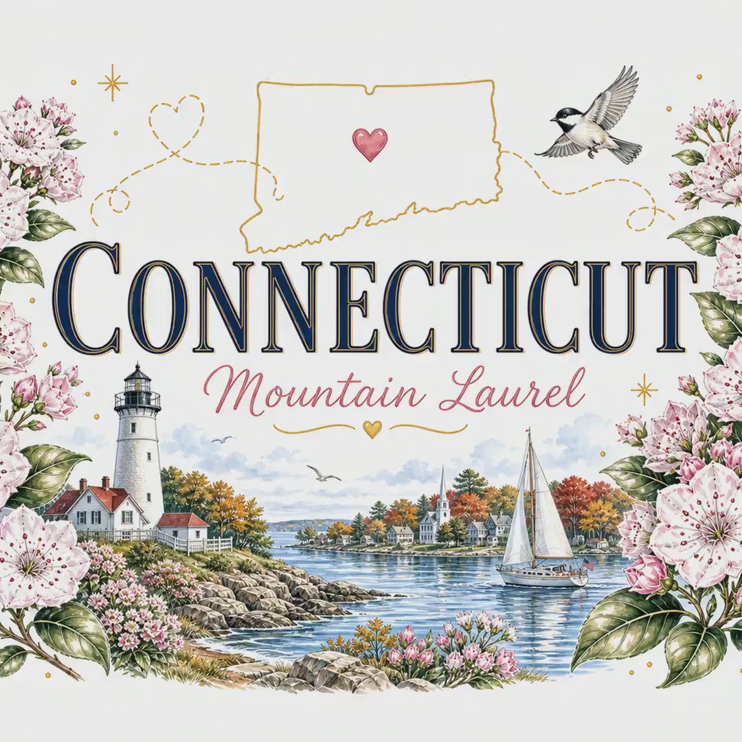 Connecticut State Flower 20oz Tumbler | Mountain Laurel Botanical State Flower Gift | Insulated Stainless Steel Travel Cup video