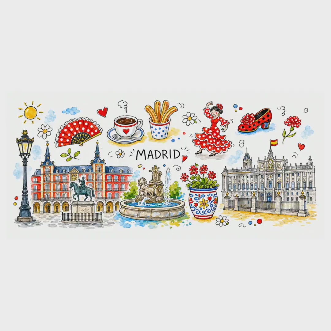 Madrid Travel Mug | European City Souvenir Accent Coffee Mug | 11oz 15oz Ceramic Cup video