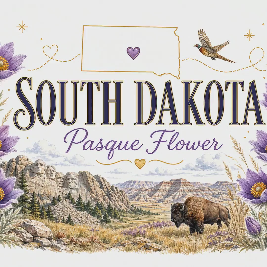 South Dakota State Flower 20oz Tumbler | Pasque Flower Botanical State Flower Gift | Insulated Stainless Steel Travel Cup video