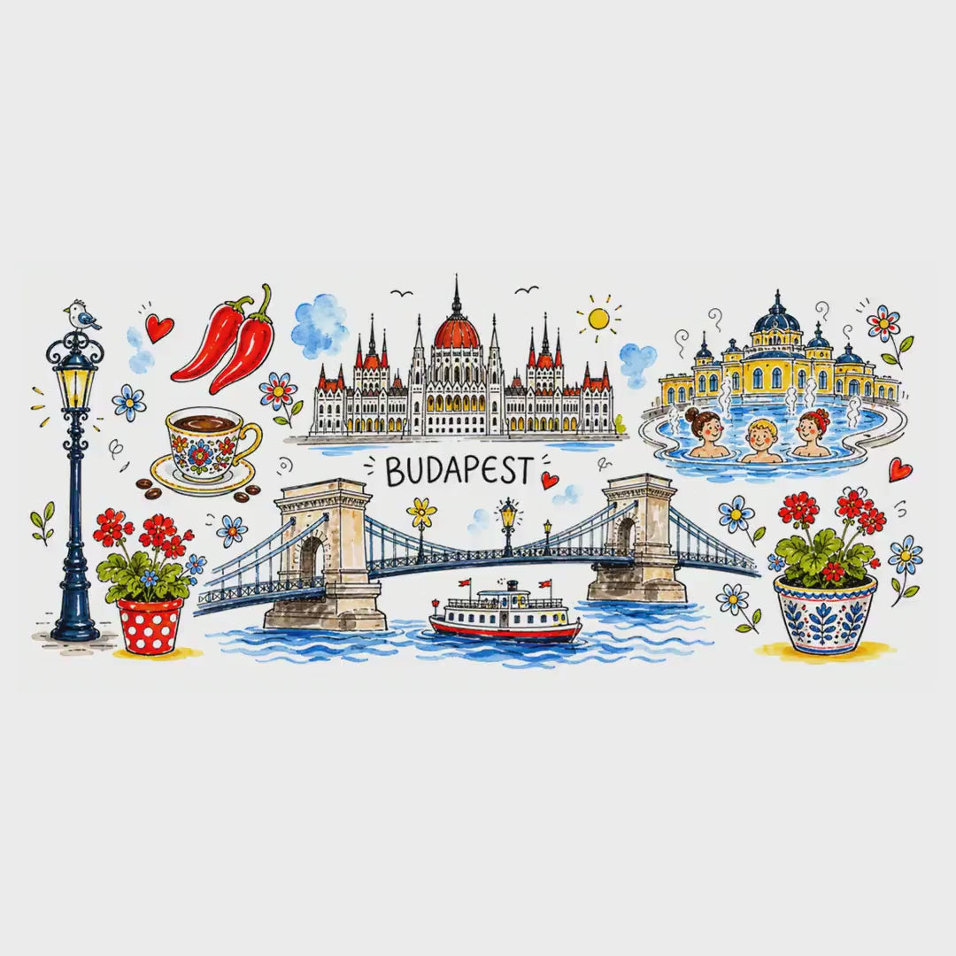 Budapest Travel Mug | European City Souvenir Accent Coffee Mug | 11oz 15oz Ceramic Cup video