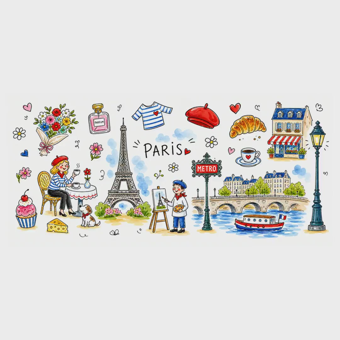 Paris Travel Mug | European City Souvenir Accent Coffee Mug | 11oz 15oz Ceramic Cup video