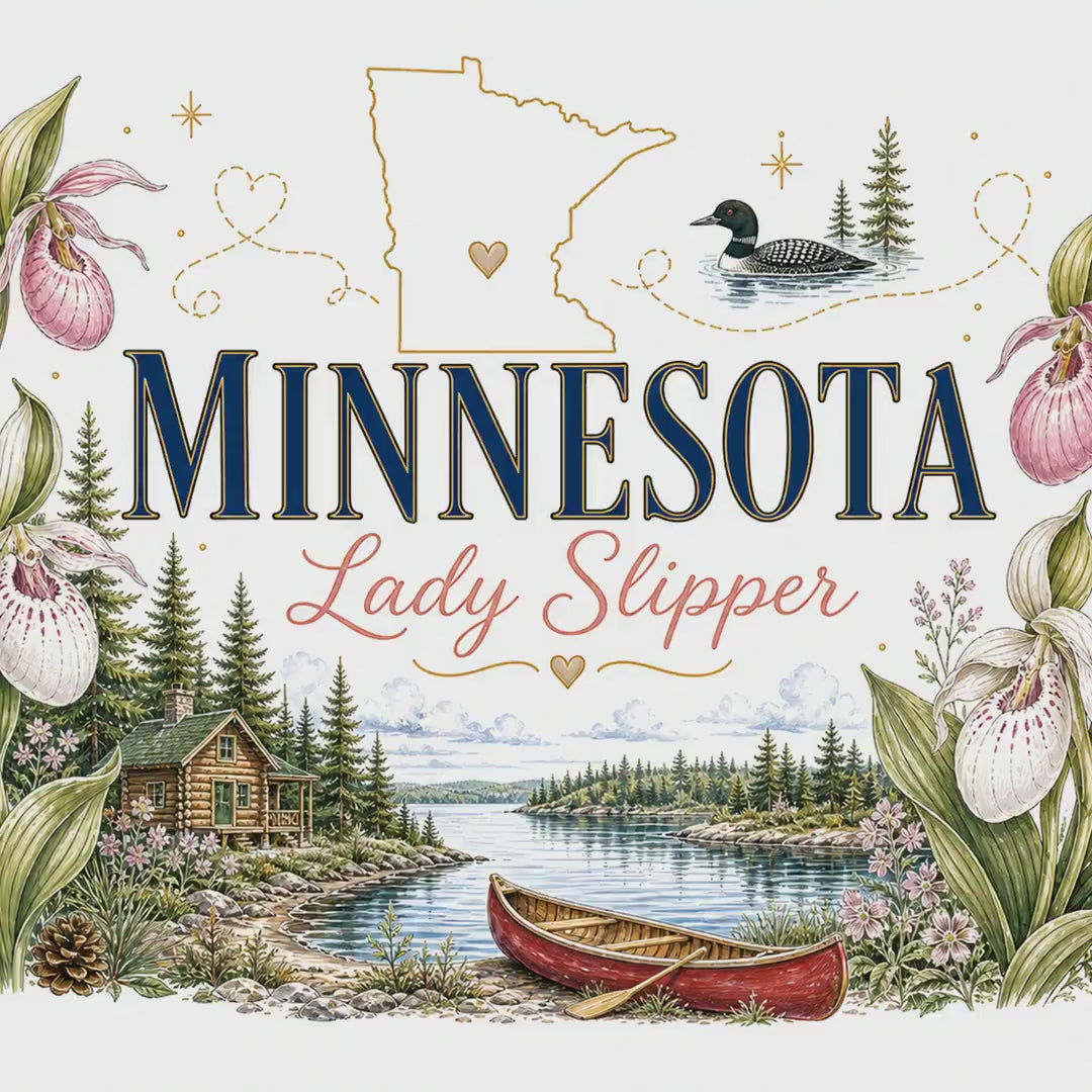 Minnesota State Flower 20oz Tumbler | Pink and White Lady Slipper Botanical State Flower Gift | Insulated Stainless Steel Travel Cup video