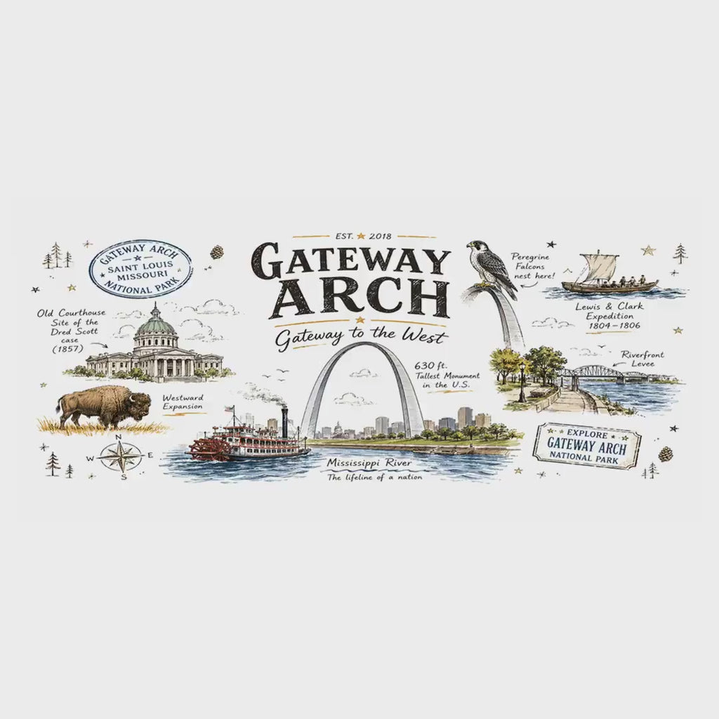 Gateway Arch National Park Coffee Mug | Missouri St. Louis Landmark Gift | Accent Color Ceramic 11oz 15oz video