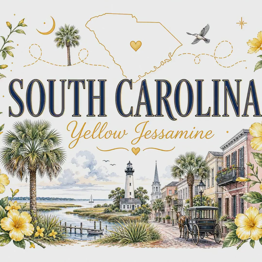 South Carolina State Flower 20oz Tumbler | Yellow Jessamine Botanical State Flower Gift | Insulated Stainless Steel Travel Cup video