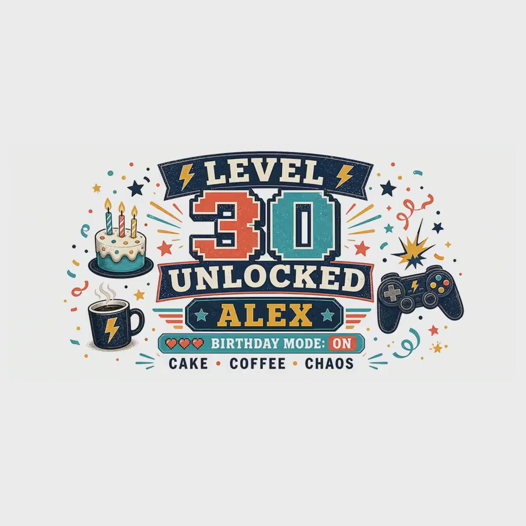Custom Gamer Birthday Mug | Level Unlocked Name Age Coffee Cup video
