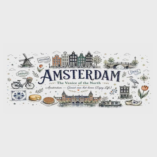Amsterdam Coffee Mug | Netherlands Souvenir Travel Gift | Accent Color Ceramic 11oz 15oz video