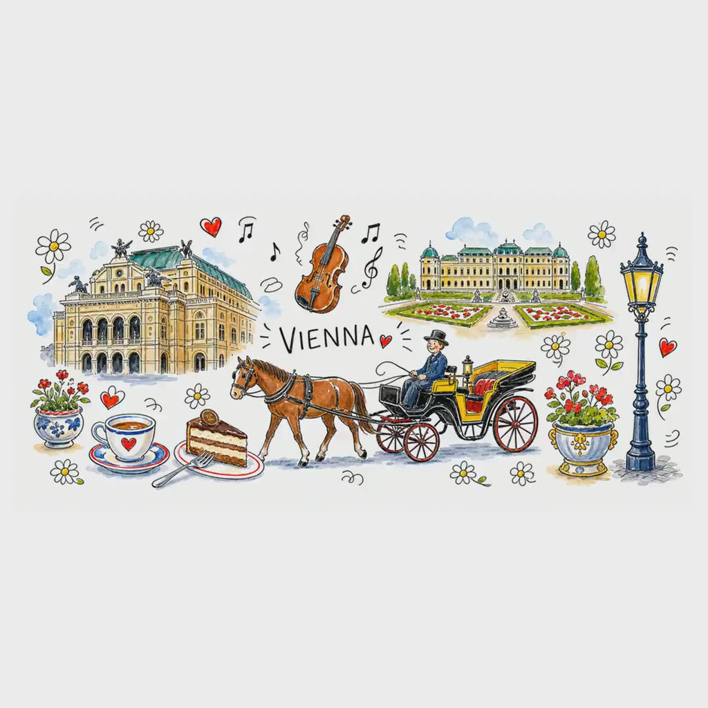 Vienna Travel Mug | European City Souvenir Accent Coffee Mug | 11oz 15oz Ceramic Cup video