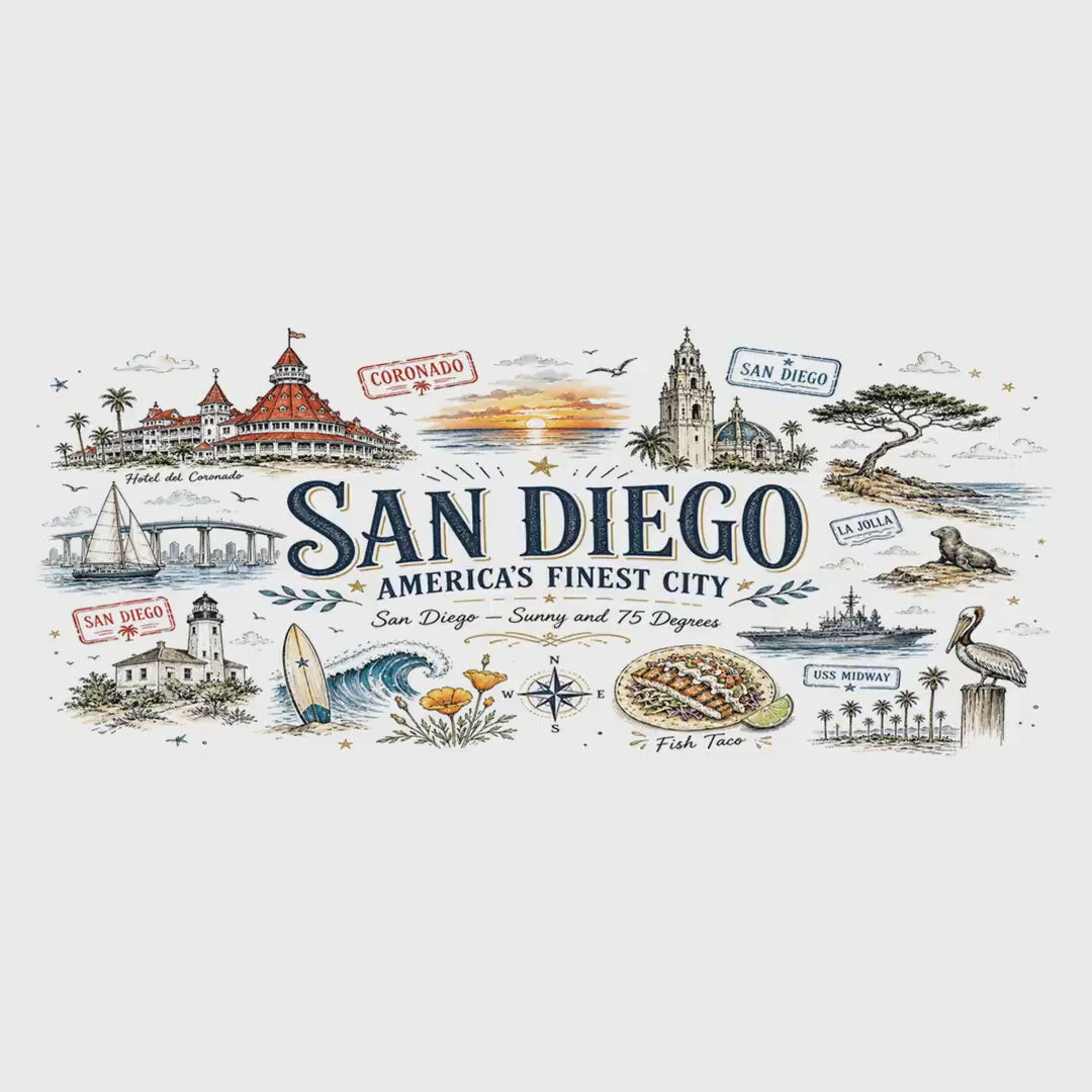 San Diego Coffee Mug | California Souvenir City Gift | Accent Color Ceramic 11oz 15oz video