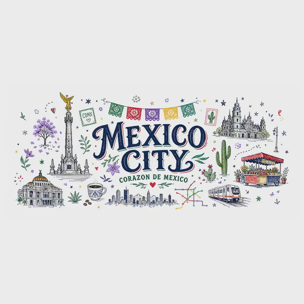 Mexico City Coffee Mug | Mexico Souvenir Travel Gift | Accent Color Ceramic 11oz 15oz video