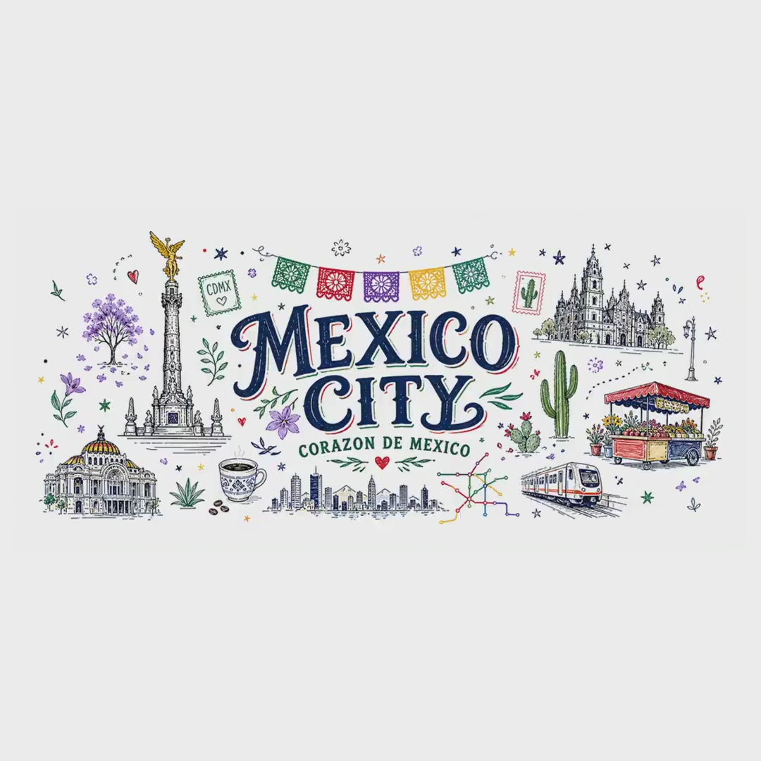 Mexico City Coffee Mug | Mexico Souvenir Travel Gift | Accent Color Ceramic 11oz 15oz video