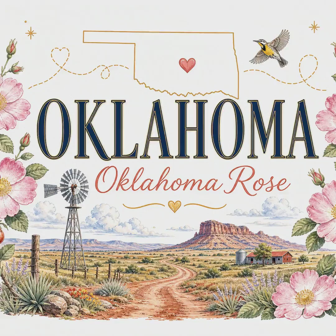 Oklahoma State Flower 20oz Tumbler | Oklahoma Rose Botanical State Flower Gift | Insulated Stainless Steel Travel Cup video