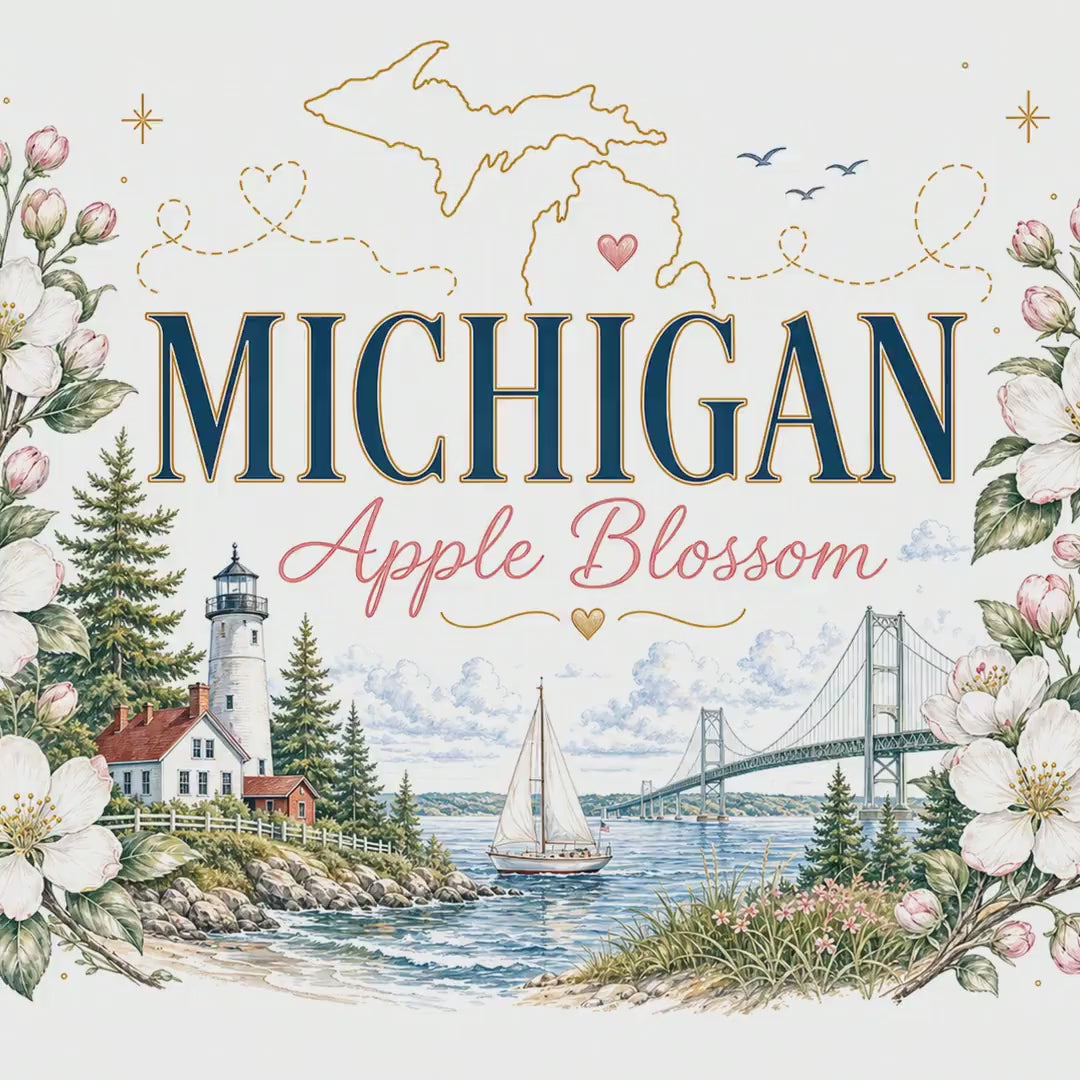 Michigan State Flower 20oz Tumbler | Apple Blossom Botanical State Flower Gift | Insulated Stainless Steel Travel Cup video