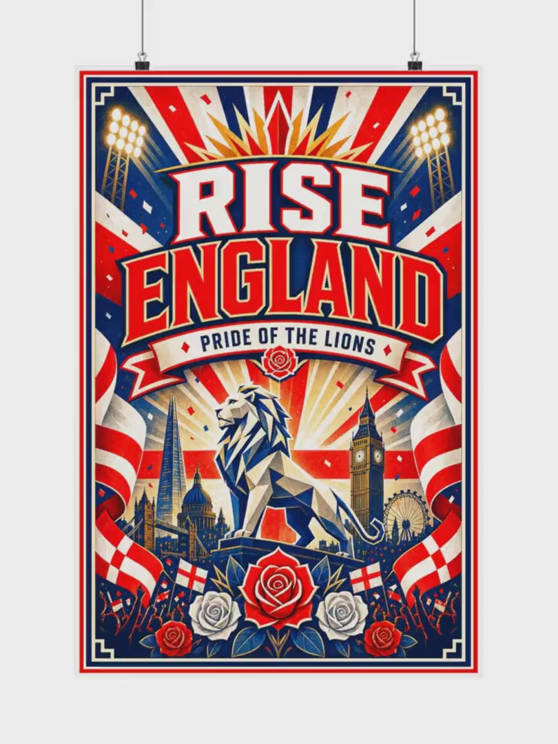 England World Cup Poster | Rally Fan Art Print | 2026 Soccer Wall Decor video