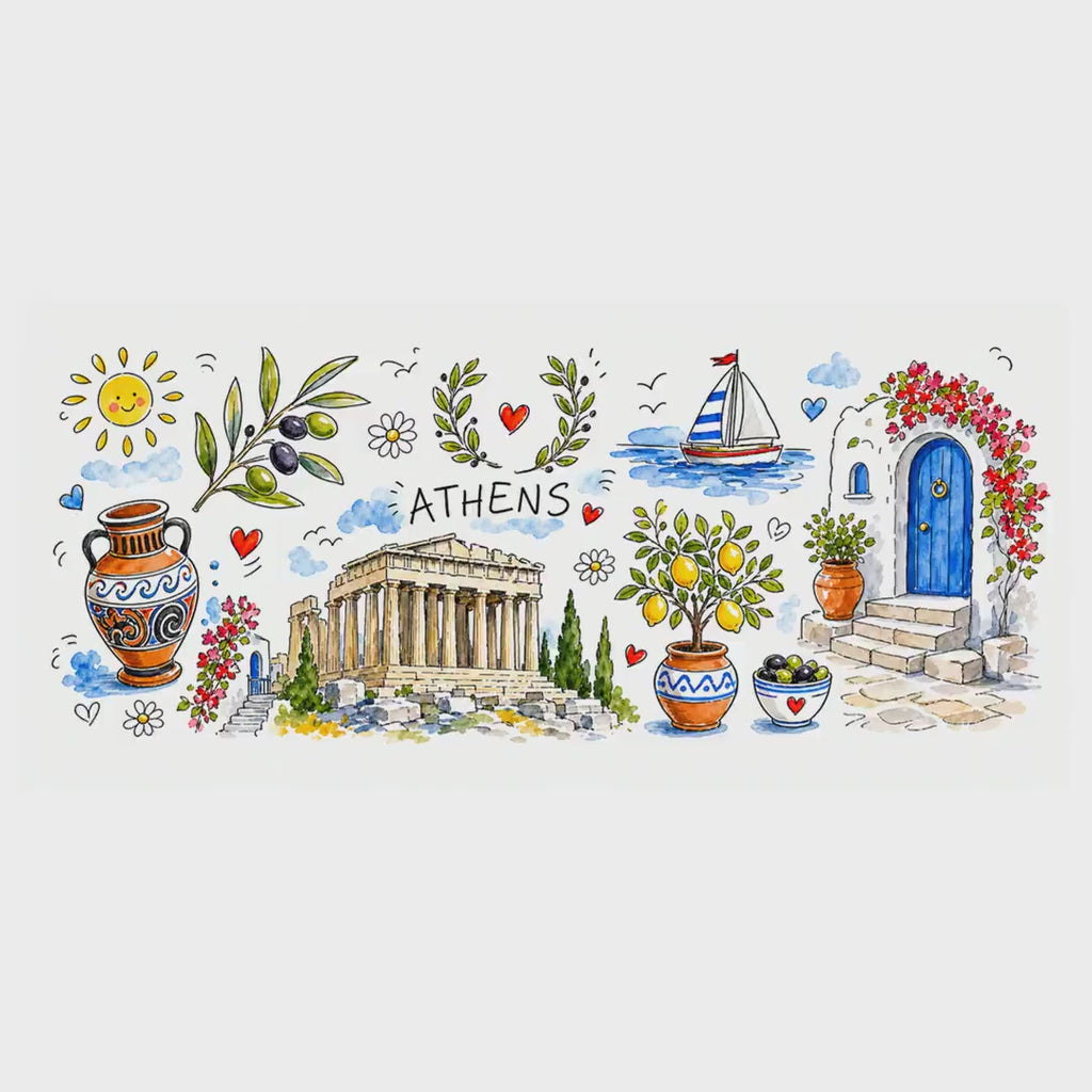 Athens Travel Mug | European City Souvenir Accent Coffee Mug | 11oz 15oz Ceramic Cup video