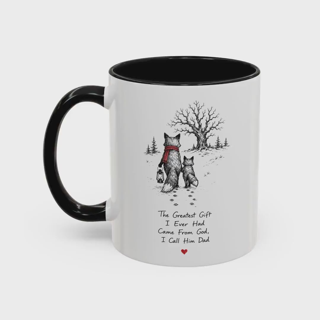 Clever Fox Dad Mug | Father's Day Gift, Accent Ceramic Coffee Cup (11oz or 15oz) video