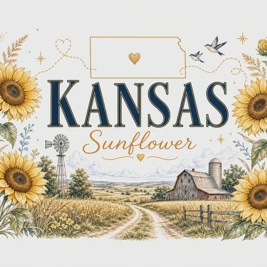 Kansas State Flower 20oz Tumbler | Sunflower Botanical State Flower Gift | Insulated Stainless Steel Travel Cup video