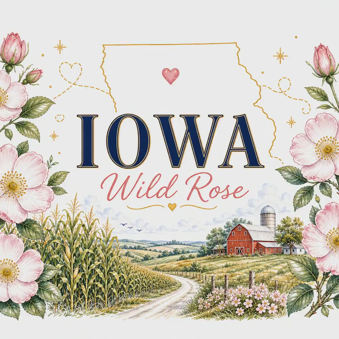 Iowa State Flower 20oz Tumbler | Wild Rose Botanical State Flower Gift | Insulated Stainless Steel Travel Cup video