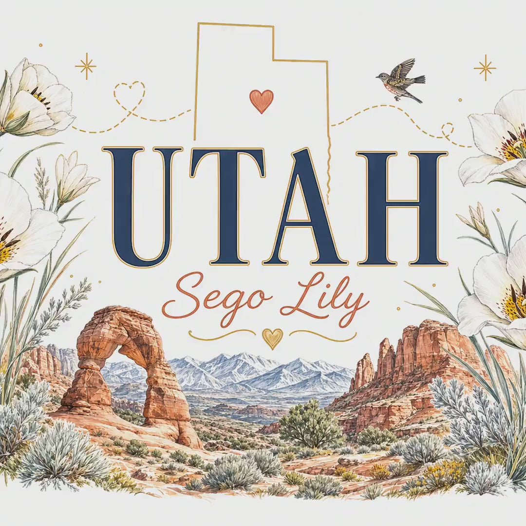 Utah State Flower 20oz Tumbler | Sego Lily Botanical State Flower Gift | Insulated Stainless Steel Travel Cup video