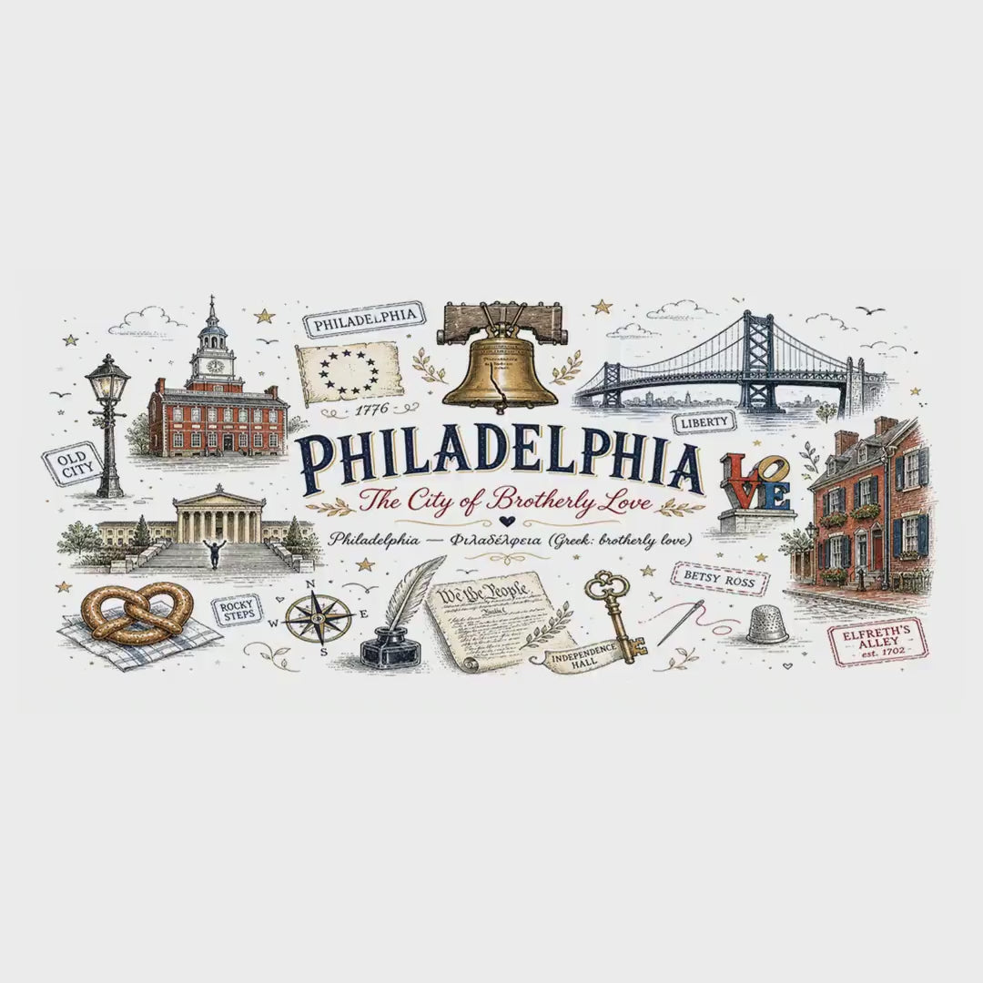 Philadelphia Coffee Mug | Pennsylvania Souvenir City Gift | Accent Color Ceramic 11oz 15oz video