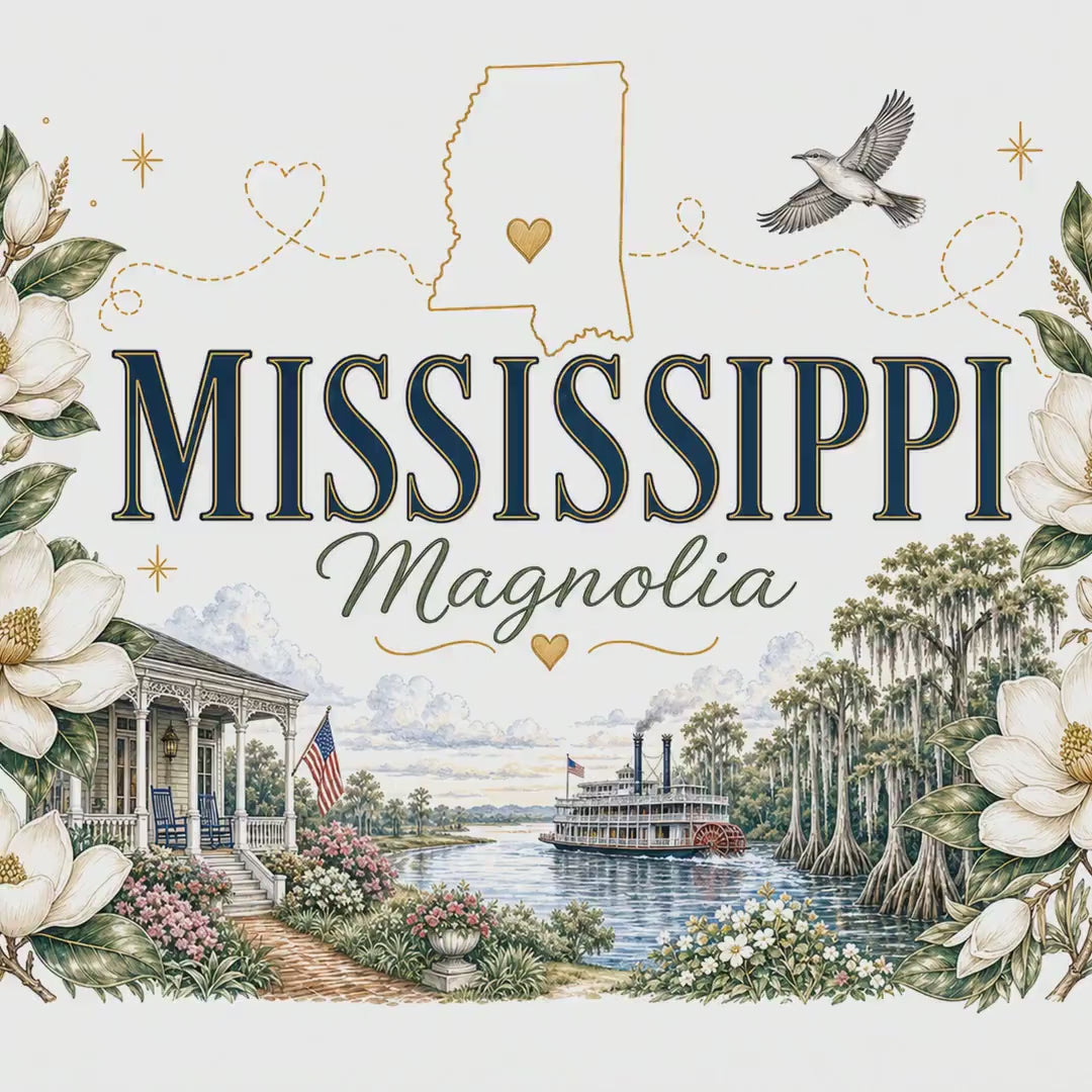 Mississippi State Flower 20oz Tumbler | Magnolia Botanical State Flower Gift | Insulated Stainless Steel Travel Cup video