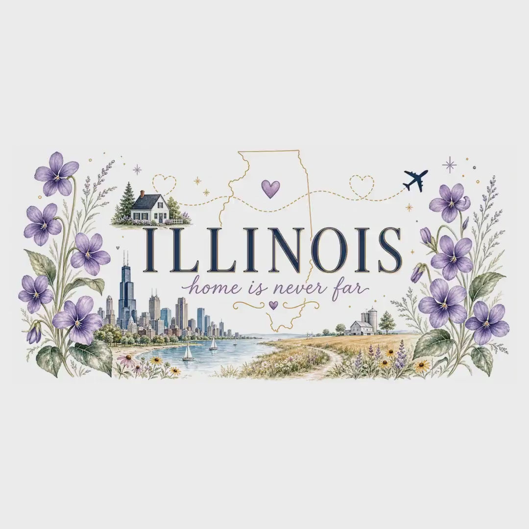 Illinois State Map Mug | Botanical Travel Sketch, Moving Away Gift (11oz 15oz) video