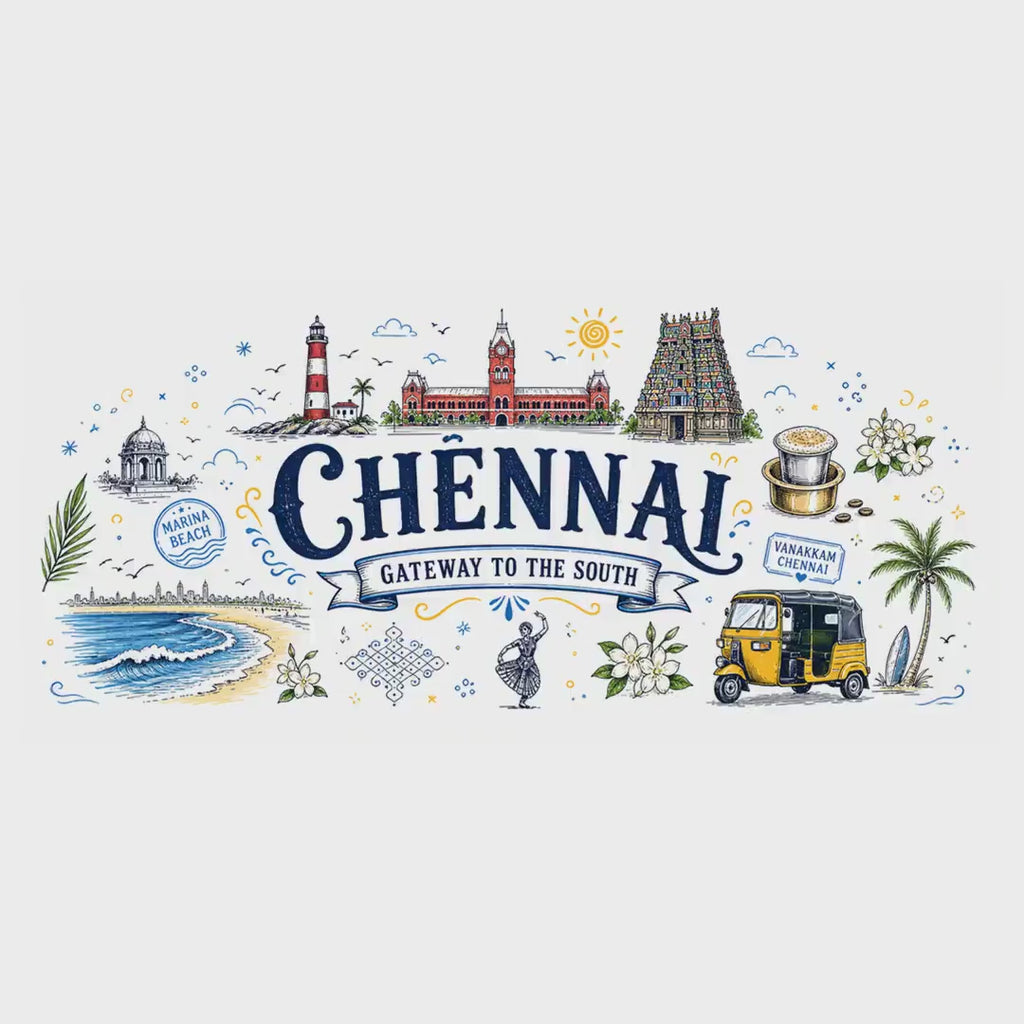 Chennai Coffee Mug | India Souvenir Travel Gift | Accent Color Ceramic 11oz 15oz video