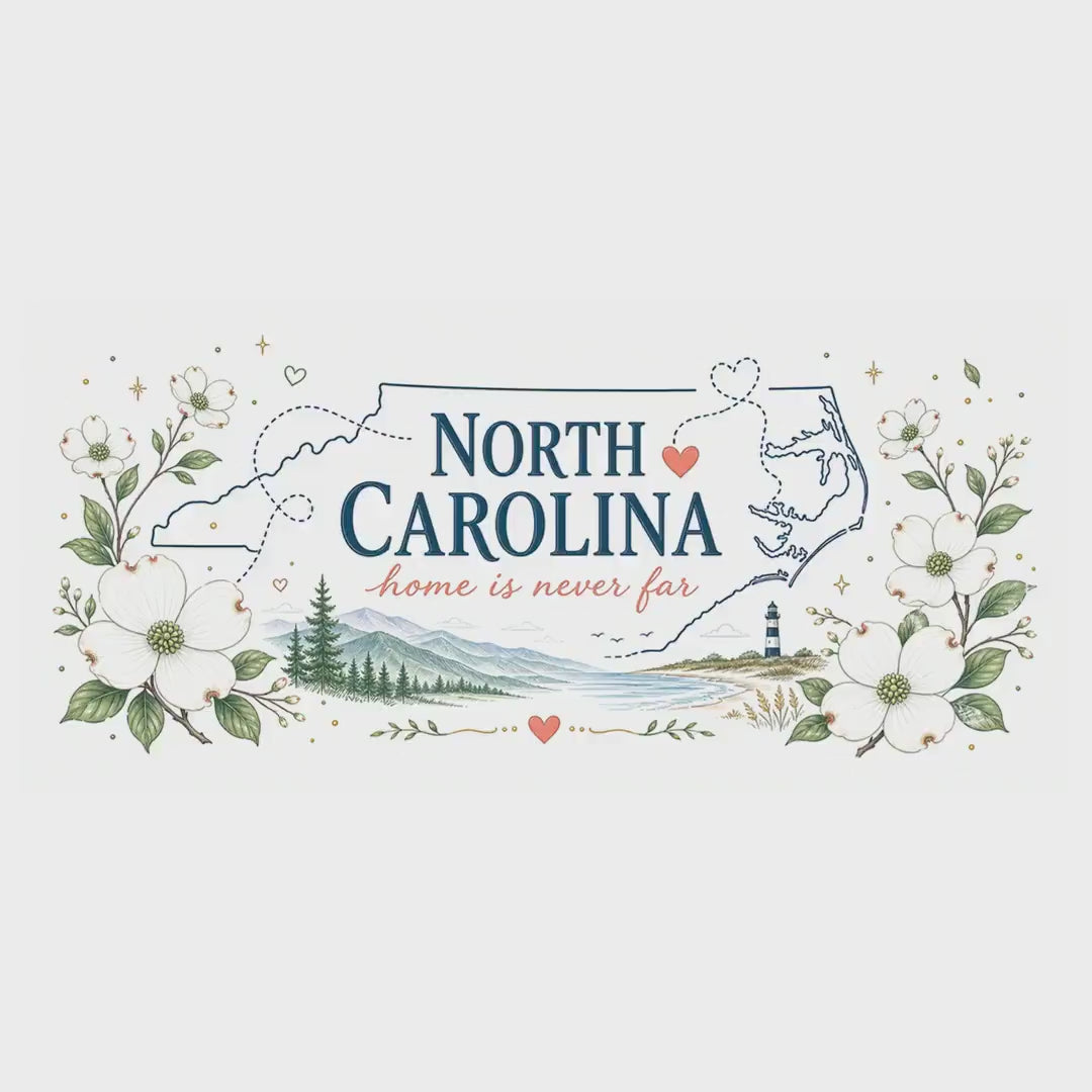 North Carolina State Map Mug | Moving Away, Homesick Gift | Botanical Accent Coffee Cup video