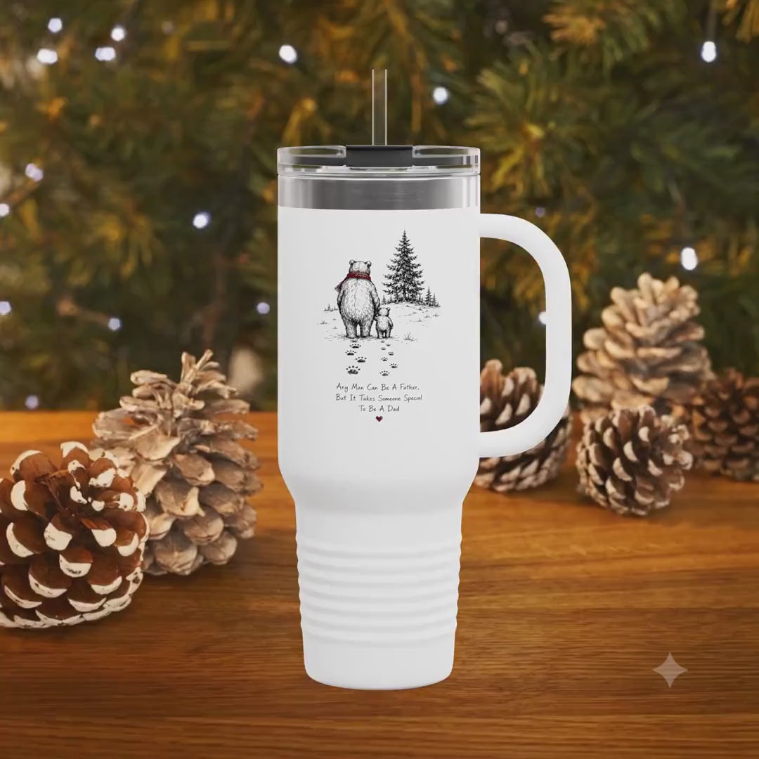 Papa Bear Dad 40oz Tumbler | Father's Day Gift | Insulated Stainless Steel Travel Mug for Dad video