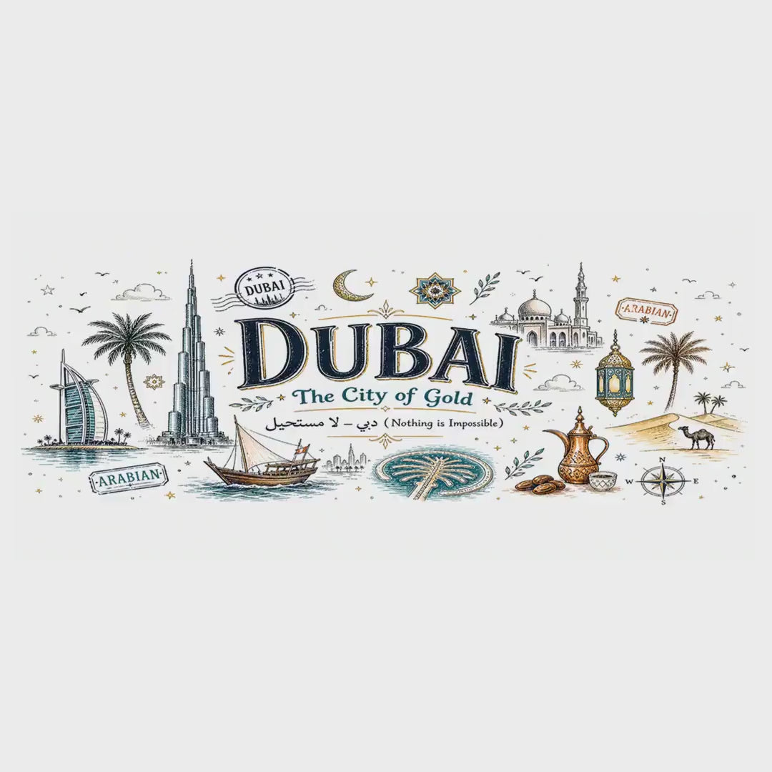 Dubai Coffee Mug | UAE Souvenir Travel Gift | Accent Color Ceramic 11oz 15oz video
