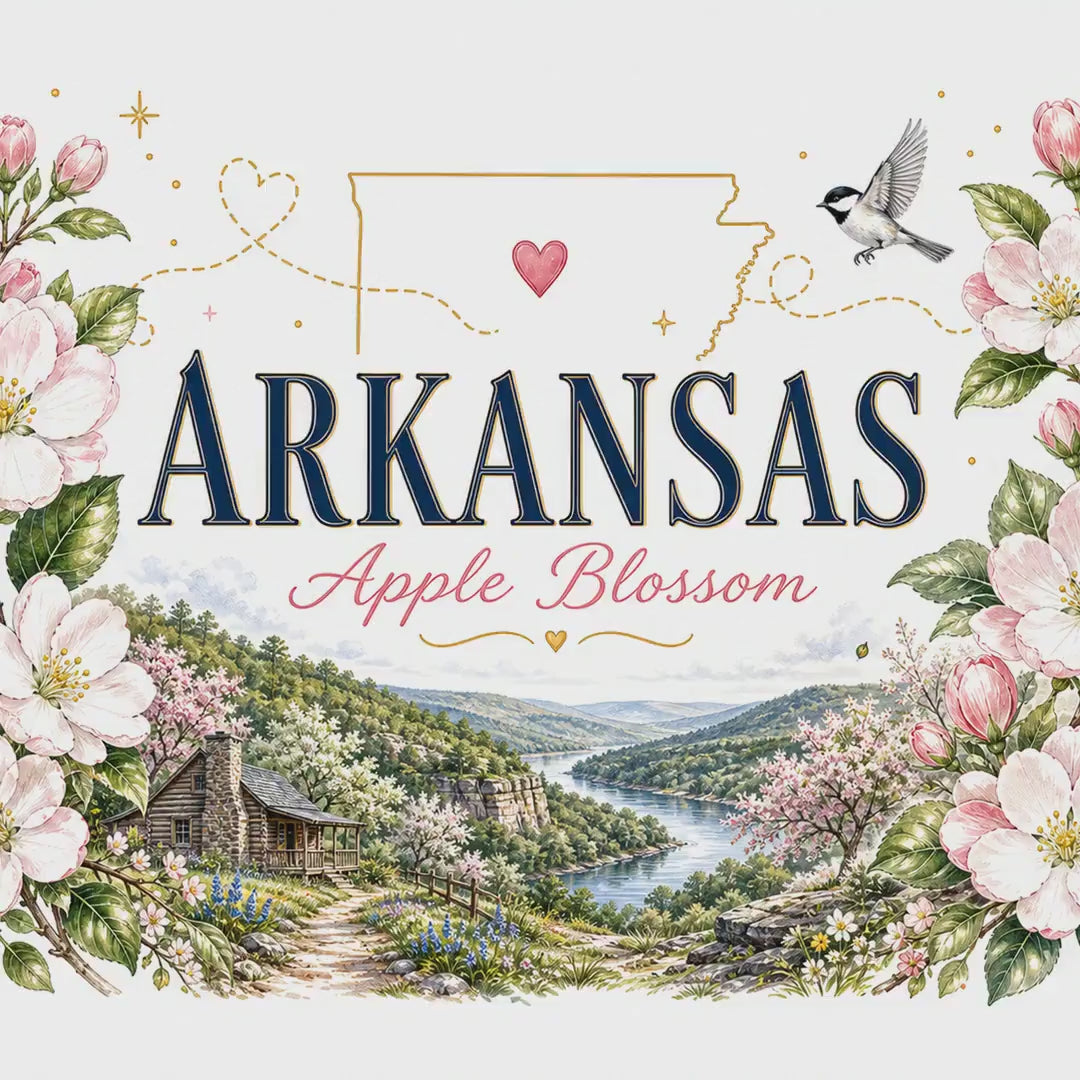 Arkansas State Flower 20oz Tumbler | Apple Blossom Botanical State Flower Gift | Insulated Stainless Steel Travel Cup video
