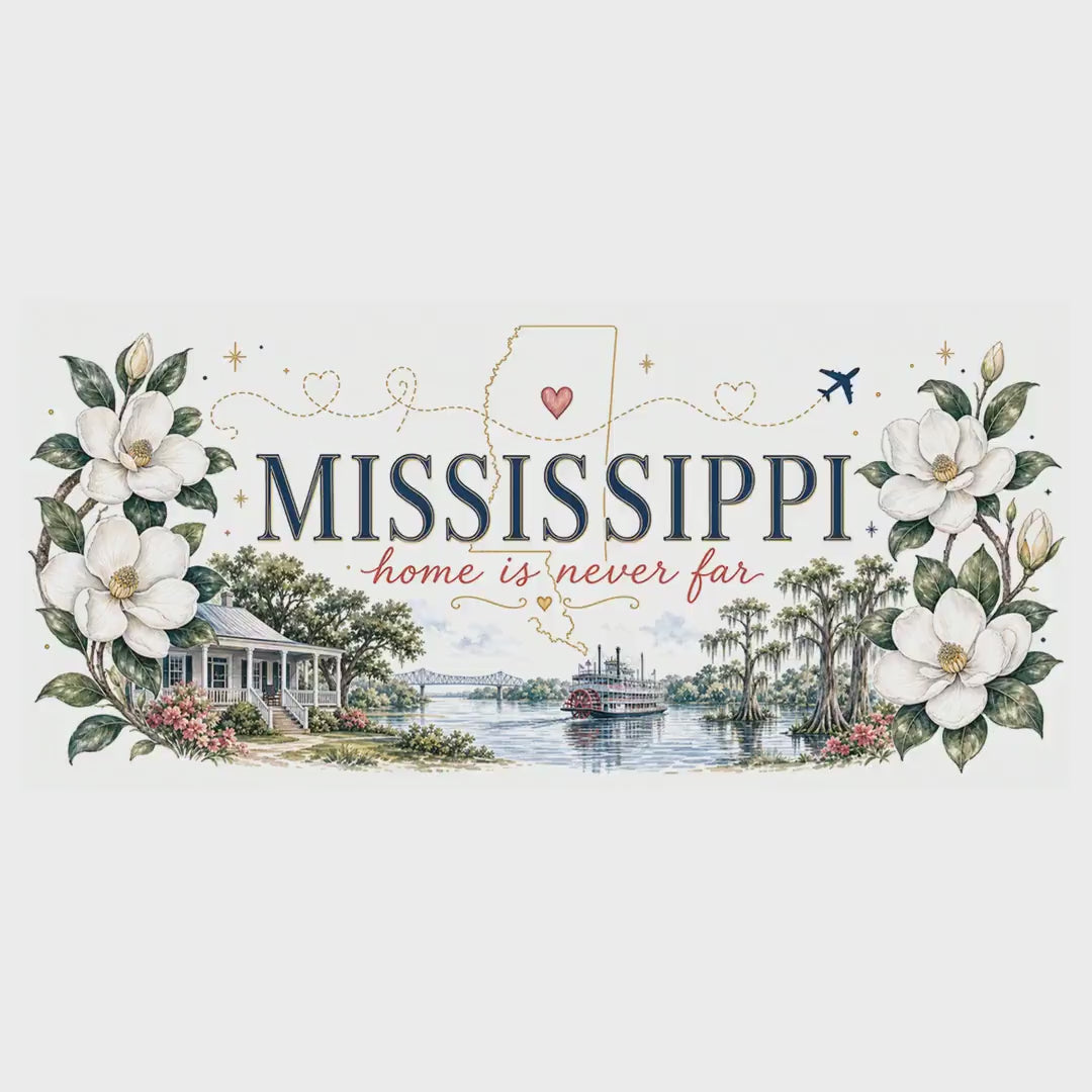 Mississippi State Map Mug | Moving Away, Homesick Gift | Botanical Accent Coffee Cup video