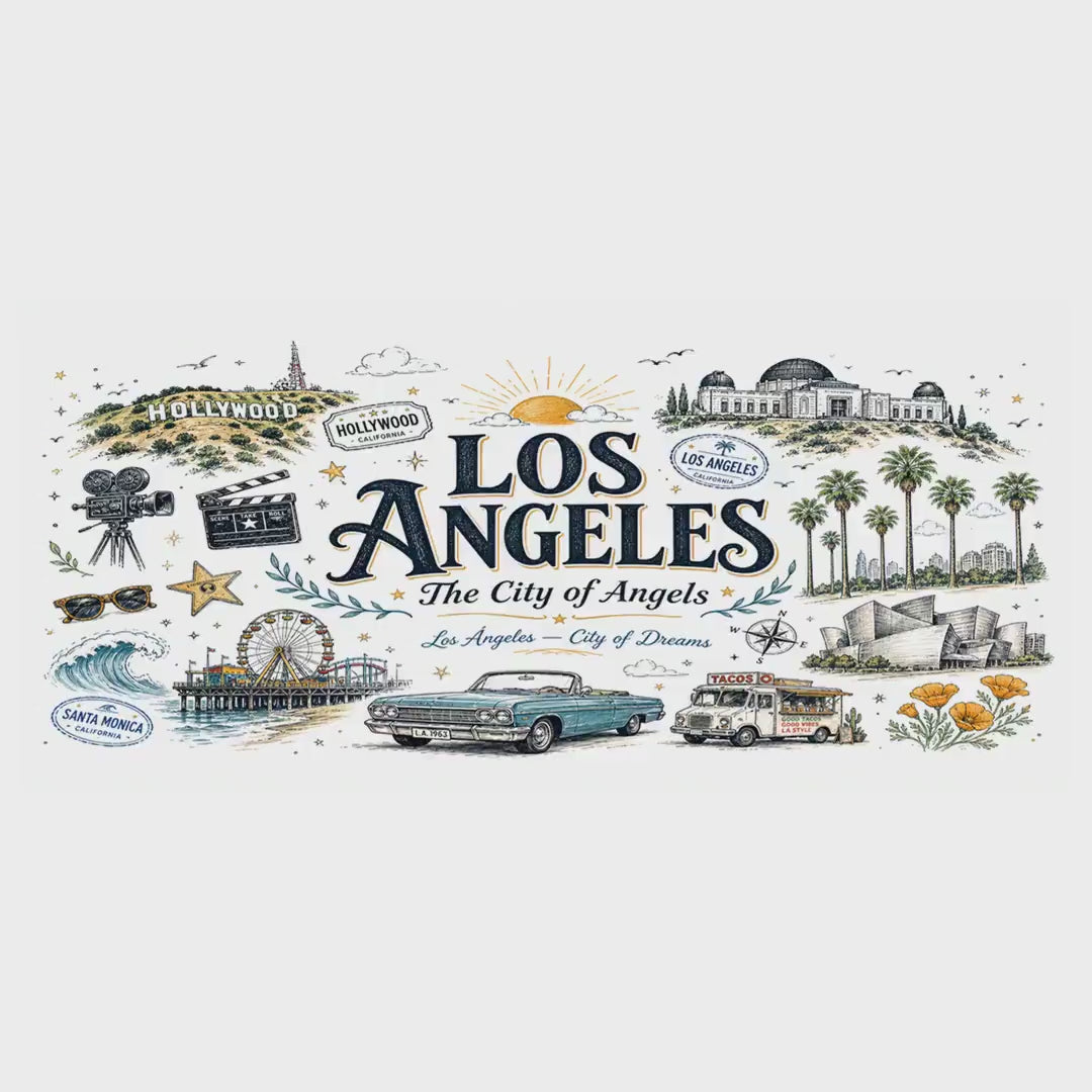 Los Angeles Coffee Mug | California Souvenir City Gift | Accent Color Ceramic 11oz 15oz video