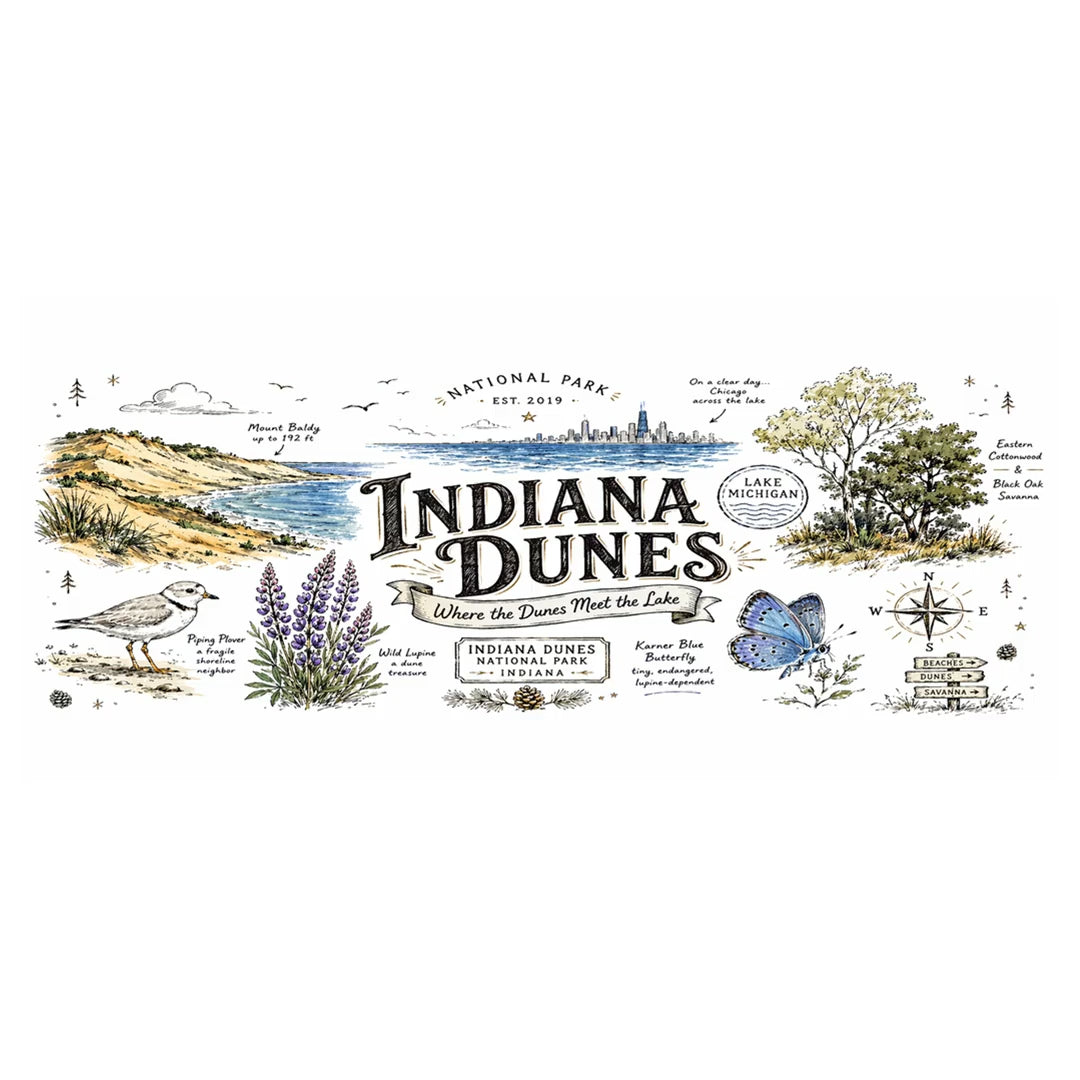 Indiana Dunes National Park Coffee Mug | Indiana Lake Michigan Beach Gift | Accent Color Ceramic 11oz 15oz video