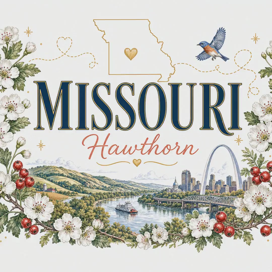 Missouri State Flower 20oz Tumbler | Hawthorn Botanical State Flower Gift | Insulated Stainless Steel Travel Cup video