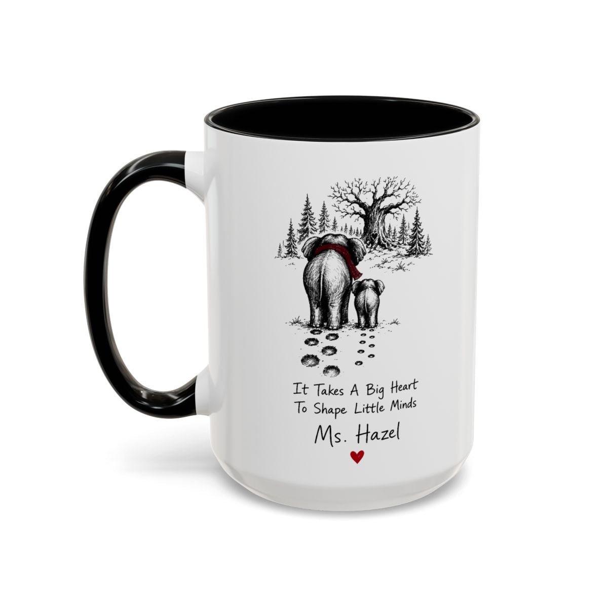 Personalized Elephant Teacher Mug | Never Forget the Difference You Make | Custom Name | 11oz 15oz