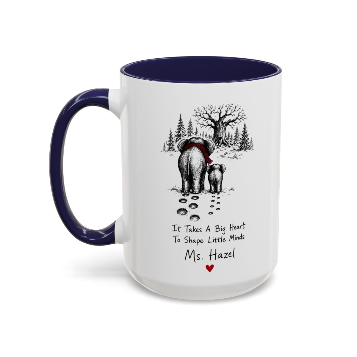 Personalized Elephant Teacher Mug | Never Forget the Difference You Make | Custom Name | 11oz 15oz