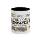 Theodore Roosevelt National Park Coffee Mug | North Dakota Badlands Bison Gift | Accent Color Ceramic 11oz 15oz