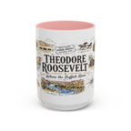 Theodore Roosevelt National Park Coffee Mug | North Dakota Badlands Bison Gift | Accent Color Ceramic 11oz 15oz