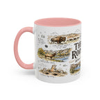 Theodore Roosevelt National Park Coffee Mug | North Dakota Badlands Bison Gift | Accent Color Ceramic 11oz 15oz