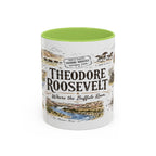Theodore Roosevelt National Park Coffee Mug | North Dakota Badlands Bison Gift | Accent Color Ceramic 11oz 15oz