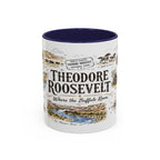 Theodore Roosevelt National Park Coffee Mug | North Dakota Badlands Bison Gift | Accent Color Ceramic 11oz 15oz