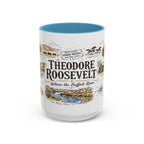 Theodore Roosevelt National Park Coffee Mug | North Dakota Badlands Bison Gift | Accent Color Ceramic 11oz 15oz