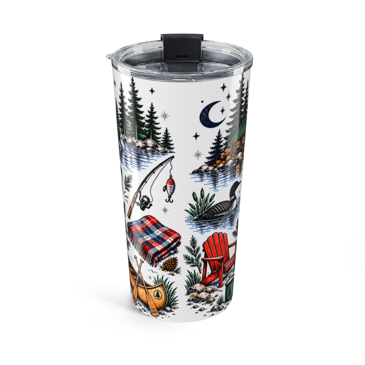 Cabin Country Lake Life 20oz Tumbler | Canada Cottage Gift | Insulated Stainless Steel Travel Cup — back