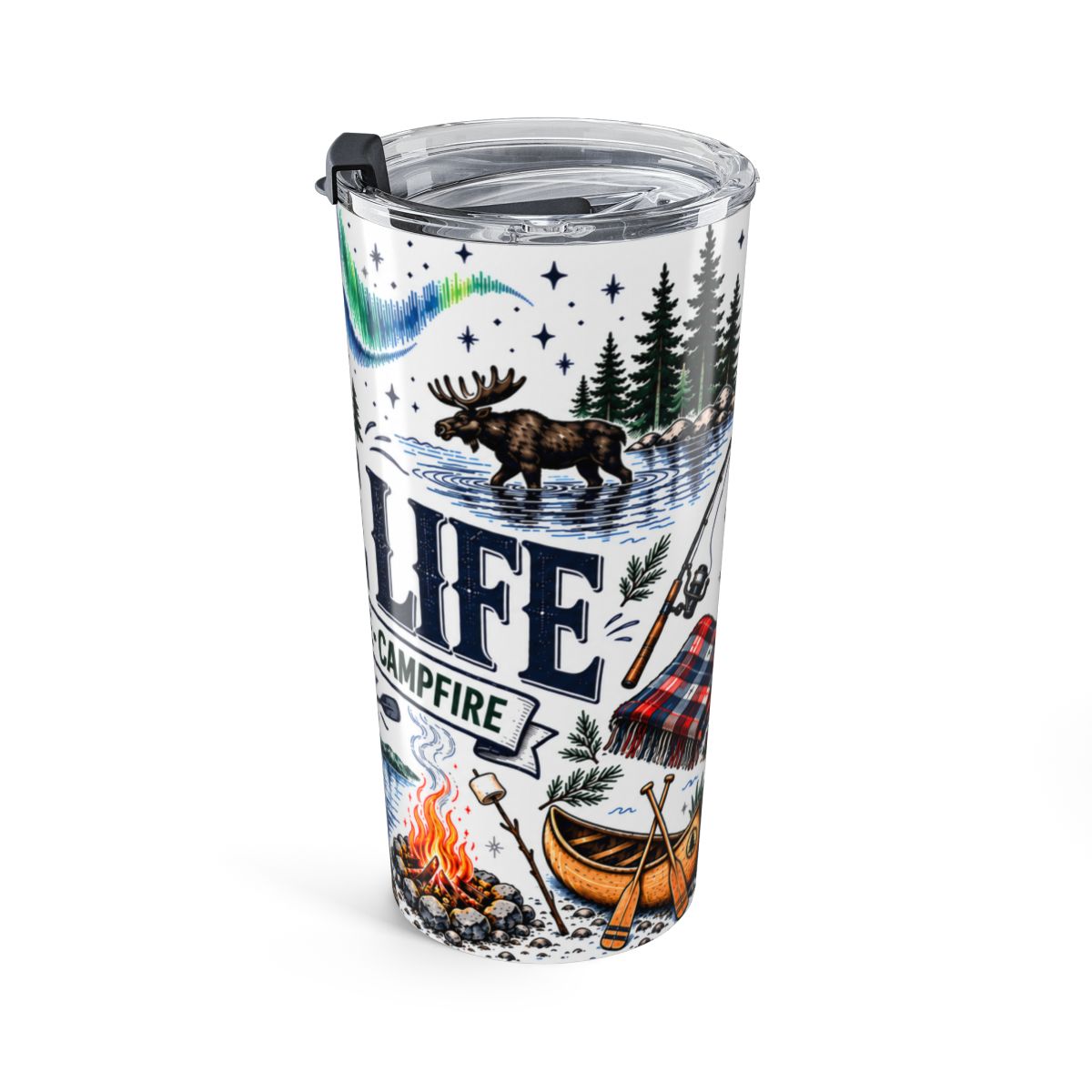 Cabin Country Lake Life 20oz Tumbler | Canada Cottage Gift | Insulated Stainless Steel Travel Cup — right