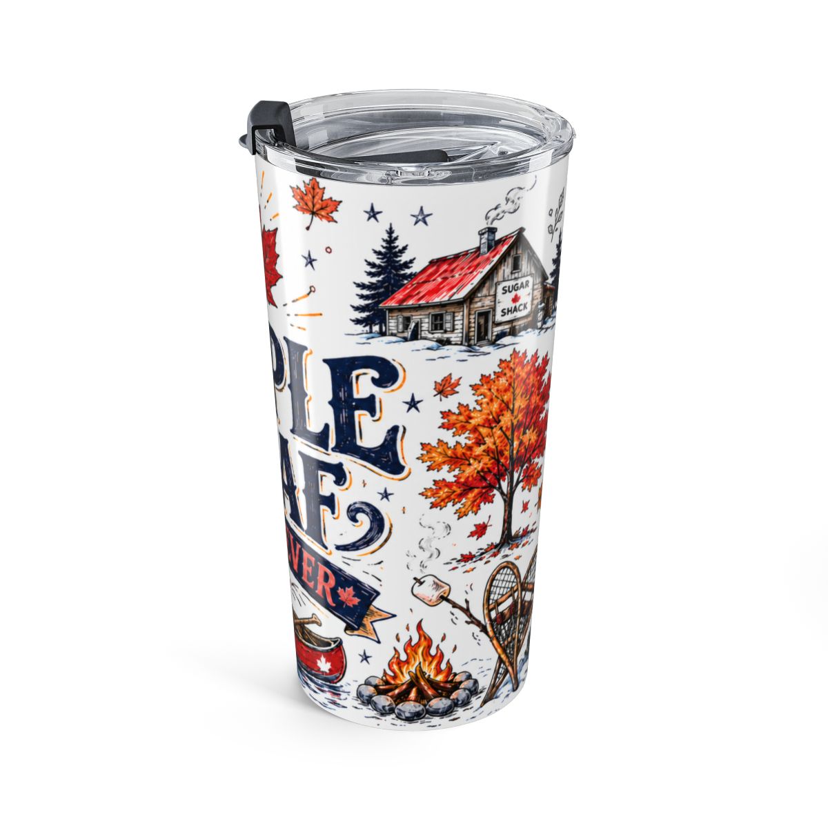 Maple Leaf Forever 20oz Tumbler | Canadian Pride Gift | Insulated Stainless Steel Travel Cup — right