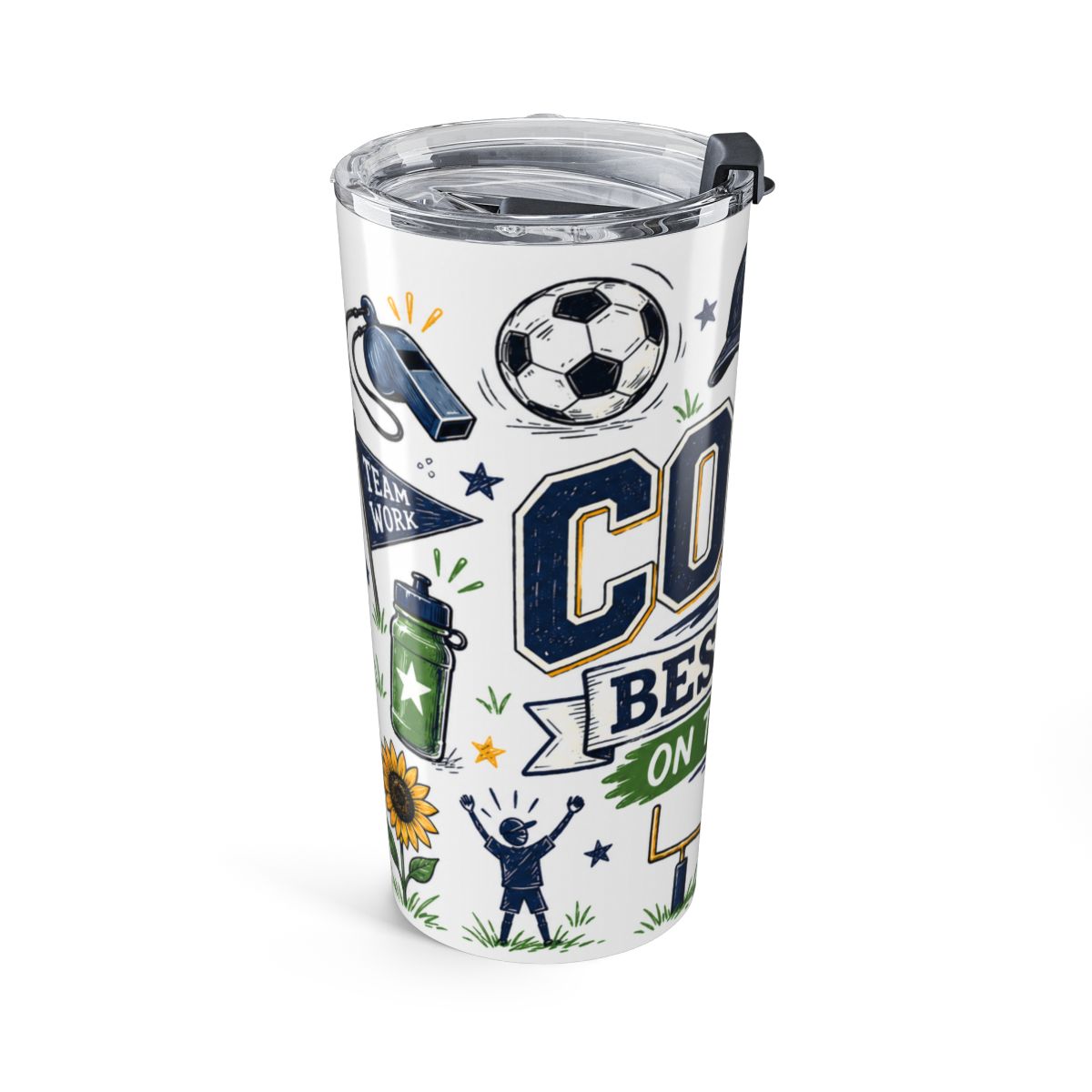 Coach Dad On The Field Tumbler | Insulated Stainless Steel Travel Cup — left