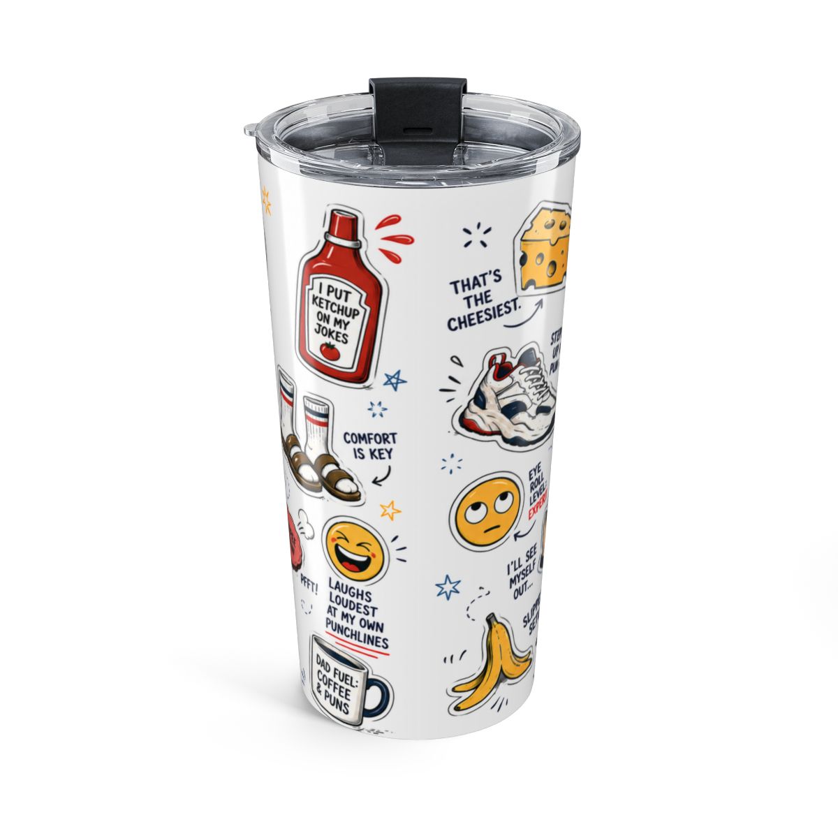 Dad Jokes Tumbler | Stainless Steel Insulated Travel Cup (20oz) — back