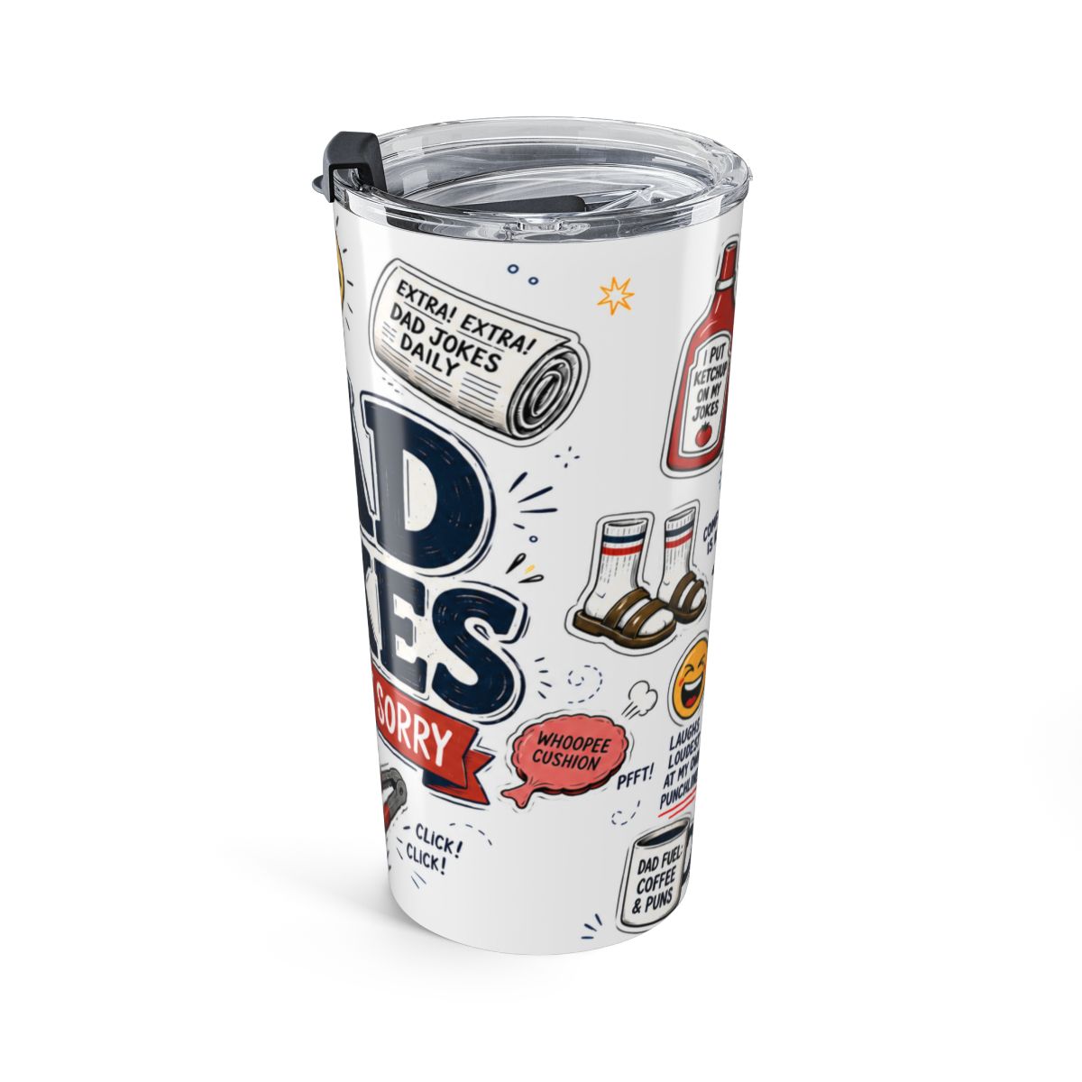 Dad Jokes Tumbler | Stainless Steel Insulated Travel Cup (20oz) — right