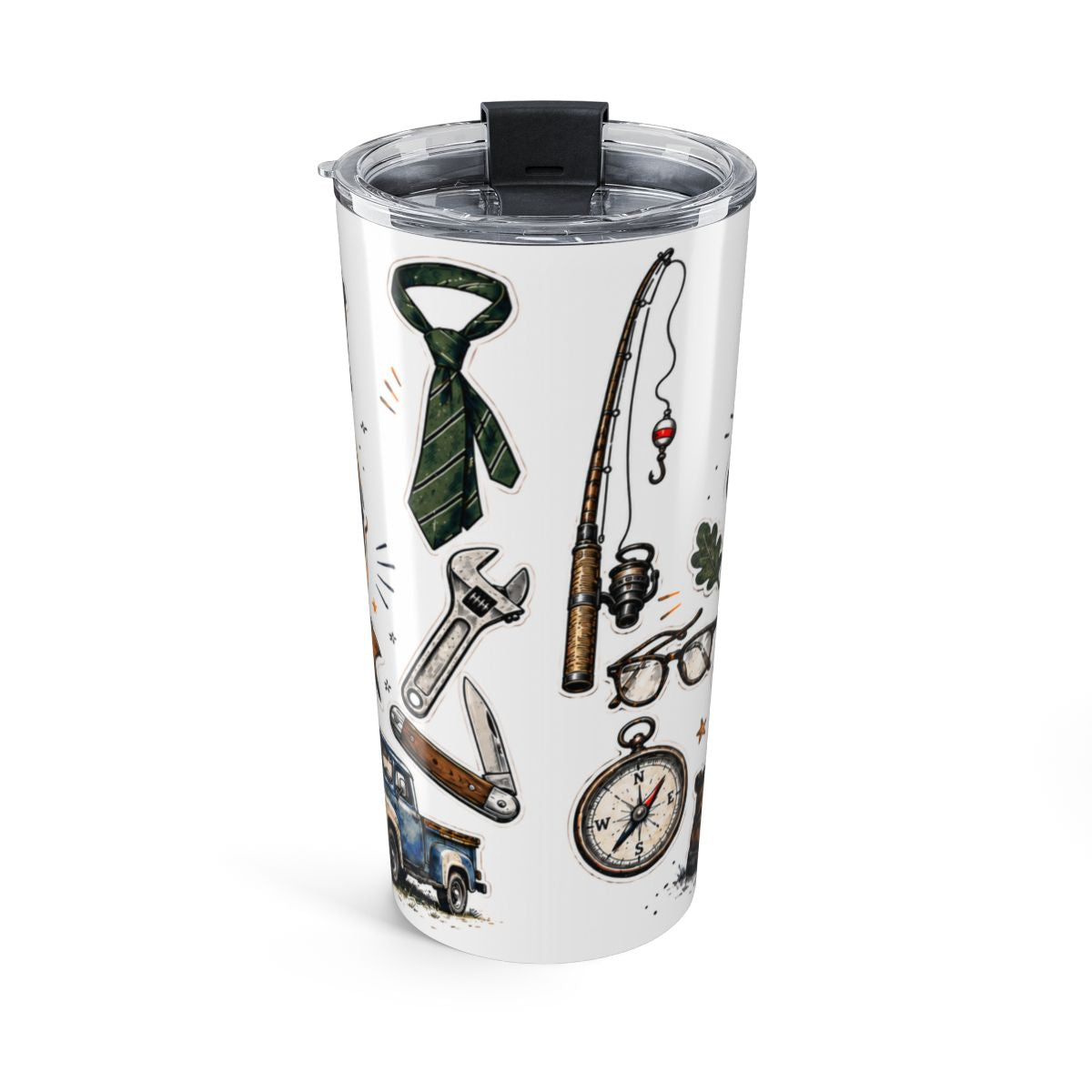 Dad The Legend 20oz Tumbler | Father's Day Gift for Dad | Insulated Stainless Steel Travel Cup — back